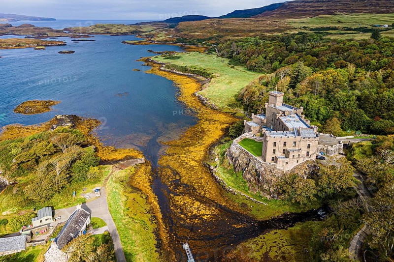 Aerial of Dunvegan castle