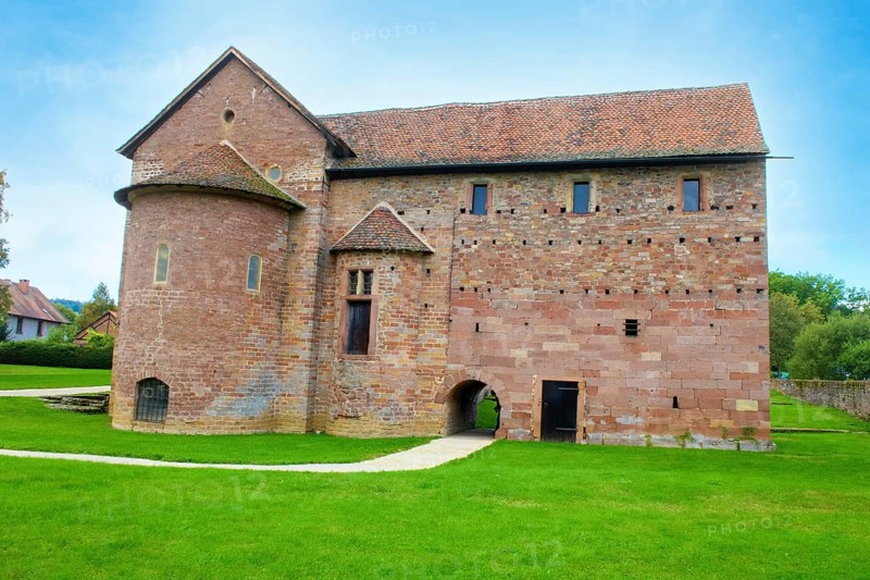 Side view of historic Einhard Basilica