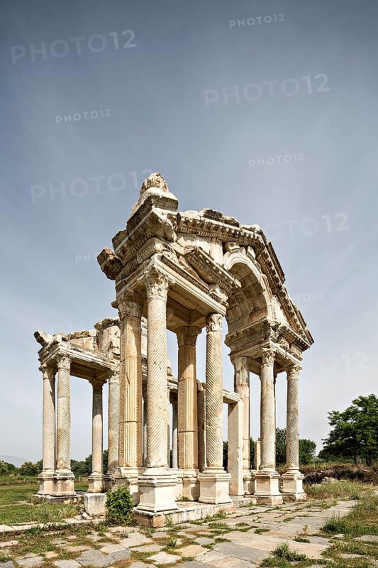 The tetrapylon is the main entrance to the temple of Aphrodite in Aphrodisias