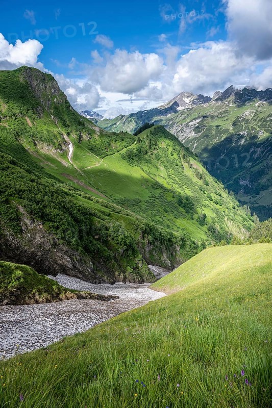 Snow field on a mountain slope