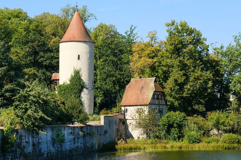 Digester tower and park keeper's house at the municipal park