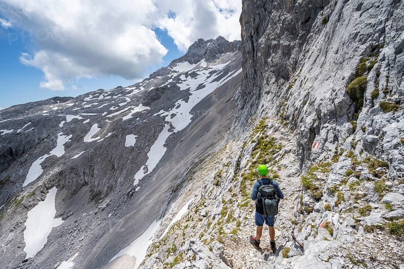 Hiker looking into the distance