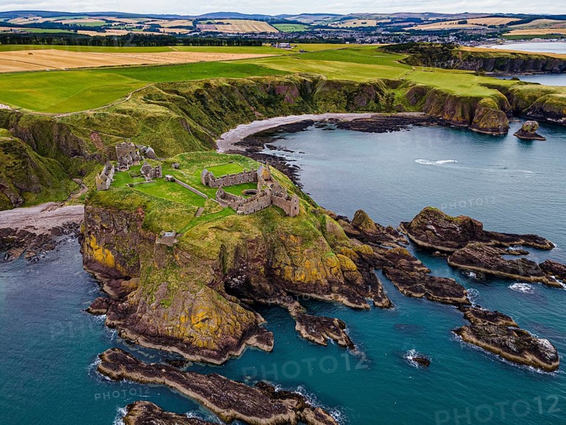 Aerial of Dunnottar Castle