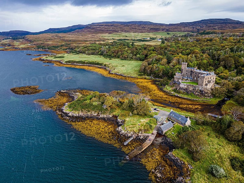 Aerial of Dunvegan castle
