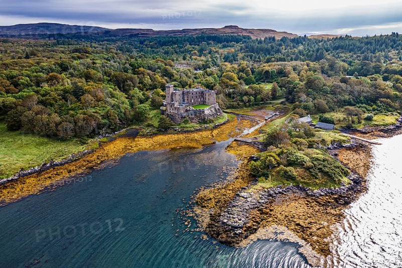 Aerial of Dunvegan castle