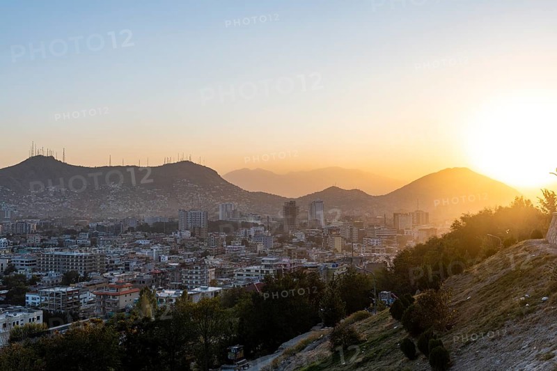 Overlook over Kabul at sunset