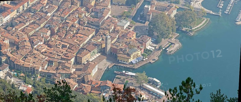 Town view of Riva del Garda and Lake Garda in the morning