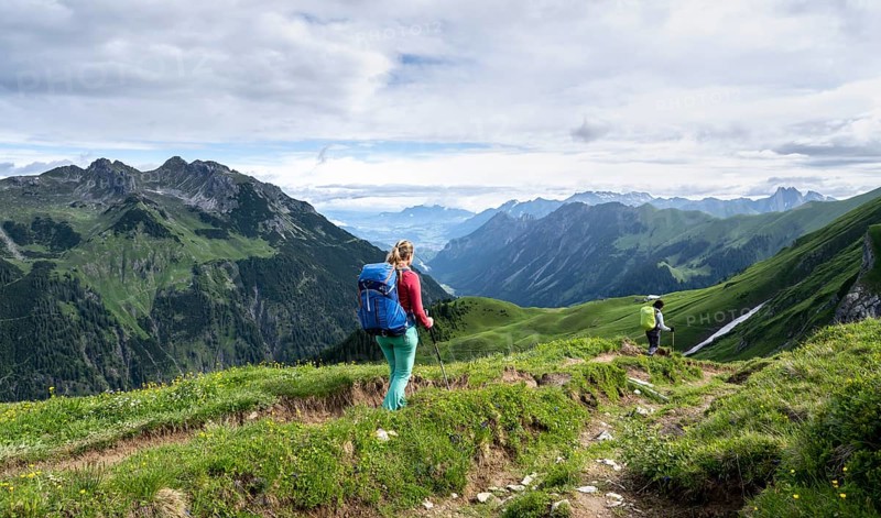 Two hikers on a hiking trail
