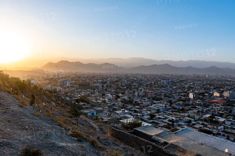 Overlook over Kabul at sunset