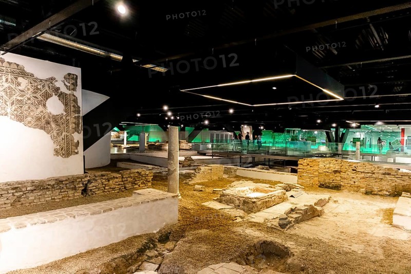 Ruins of Roman settlement in museum Antiquarium in Seville
