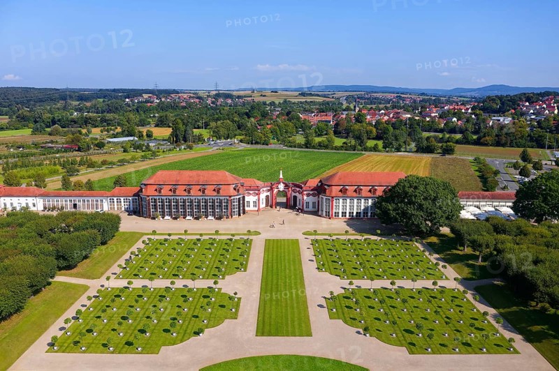 Castle garden with orange trees