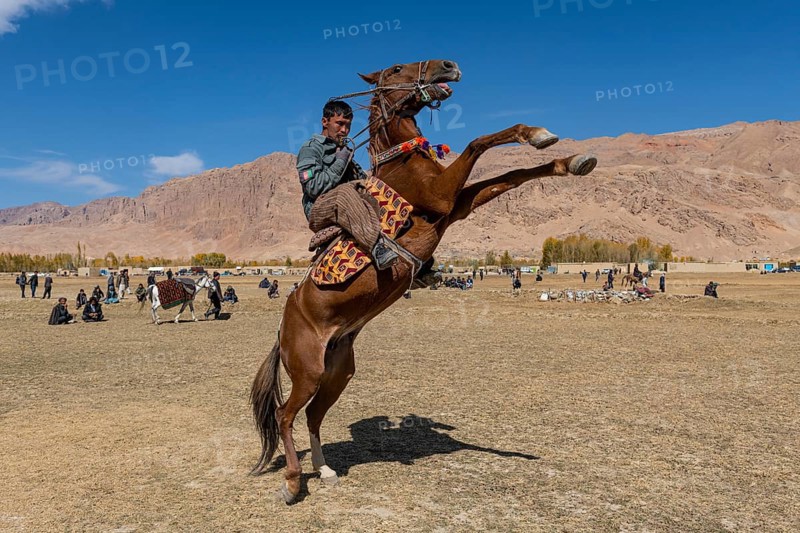 Horse rider at a Buzkashi game