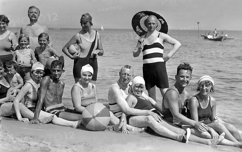 Bathing group on the beach