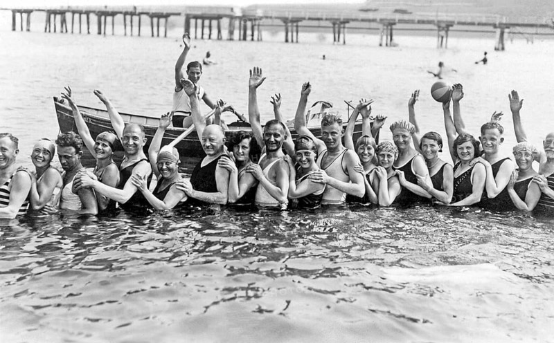 Bathing group on the beach