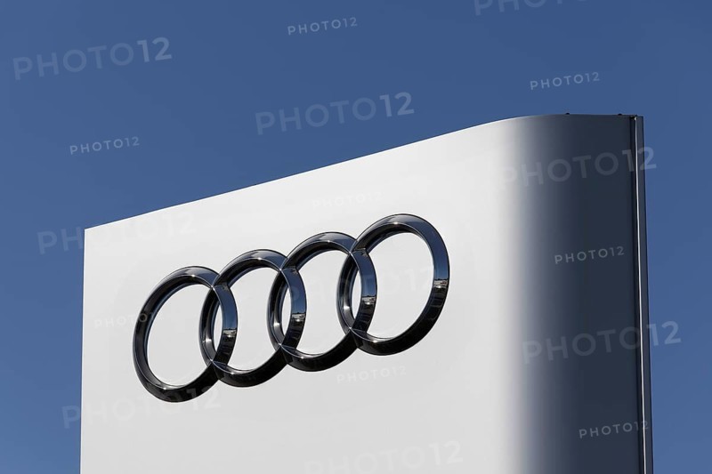 Logo of Audi AG on a pillar