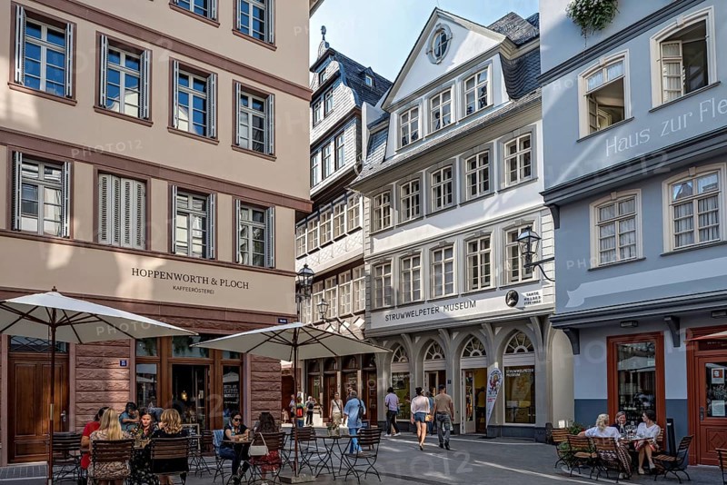 Reconstructed town houses with shops