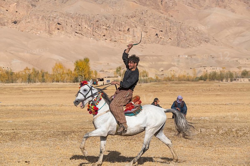 Horse rider at a Buzkashi game