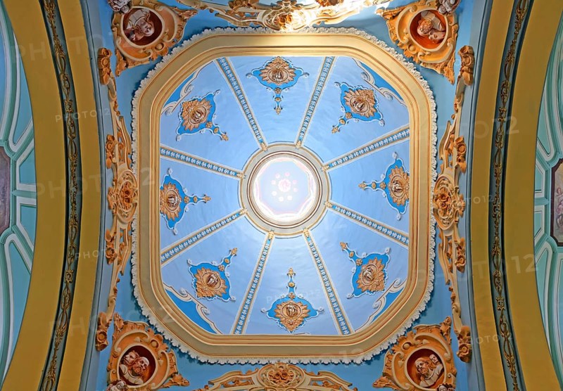 Ceiling fresco in dome of Cathedral de Nuestra Senora de la Asuncion