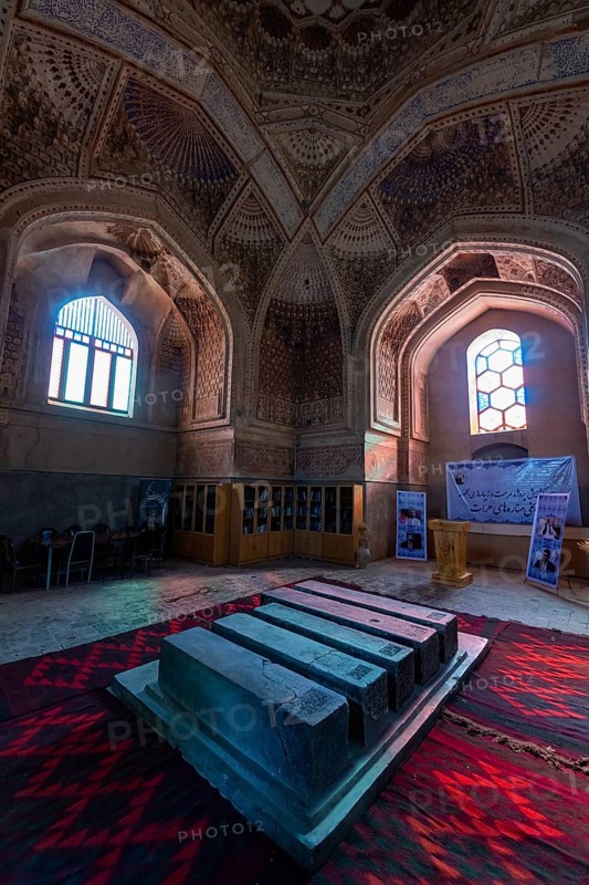 Beautiful ornamented interior in the Gawhar Shad Mausoleum