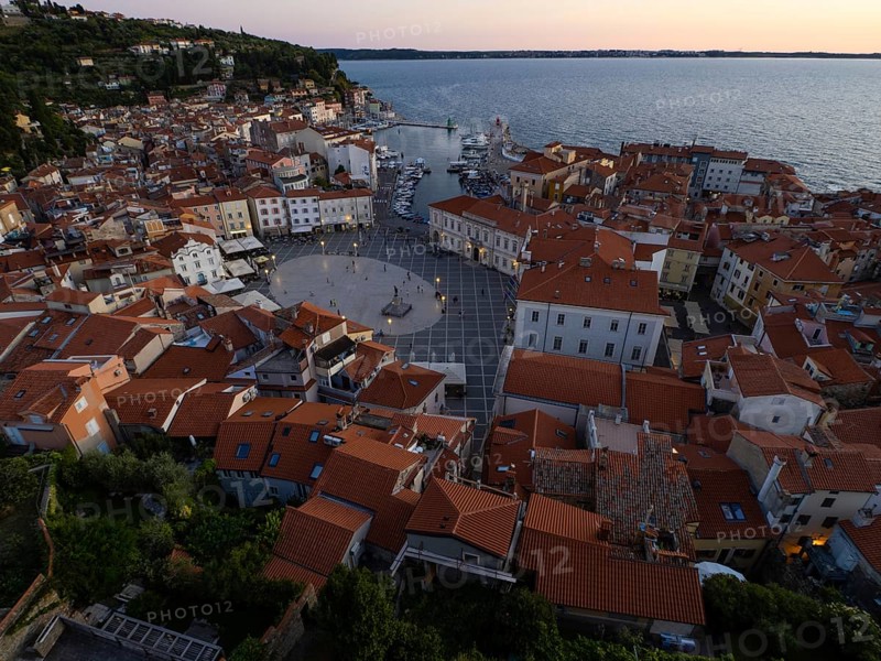 Tartini Square and Old Town in the Evening Light
