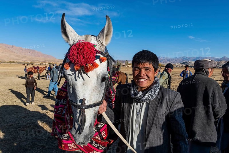 Horse rider at a Buzkashi game