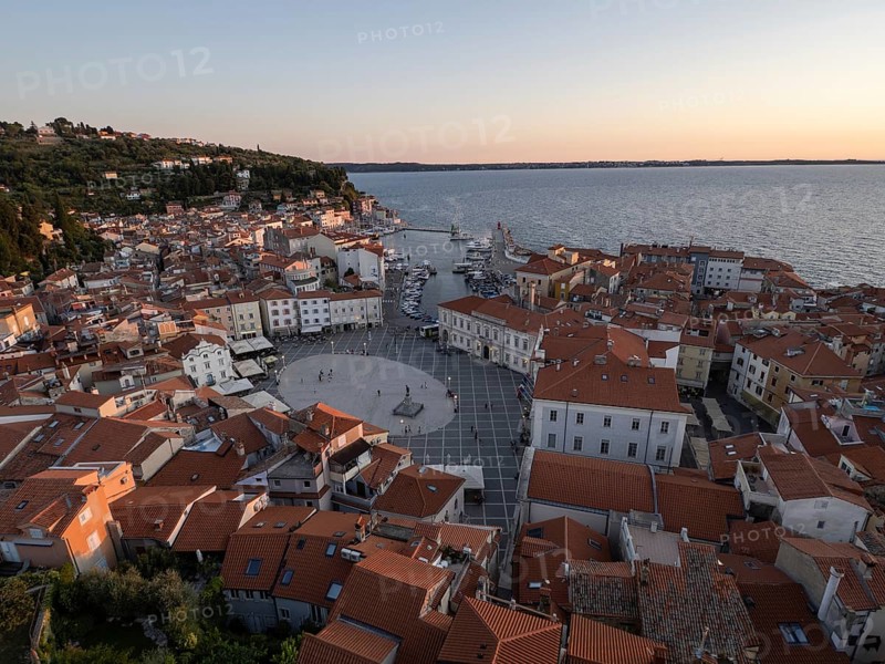 Tartini Square and Old Town in the Evening Light