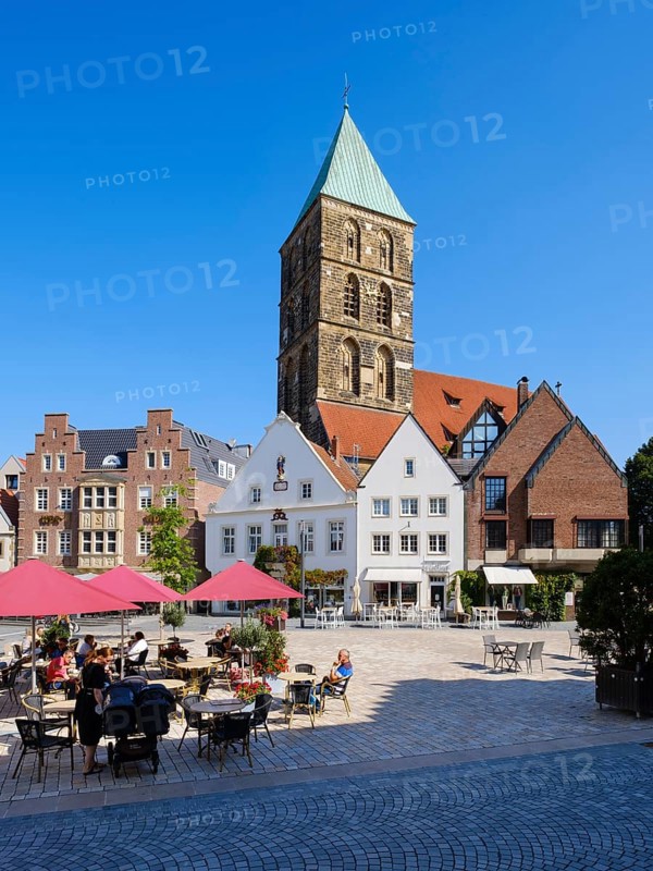 Historic market square with St