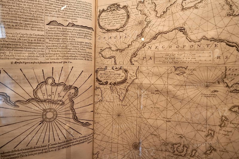 Antique book with an old map