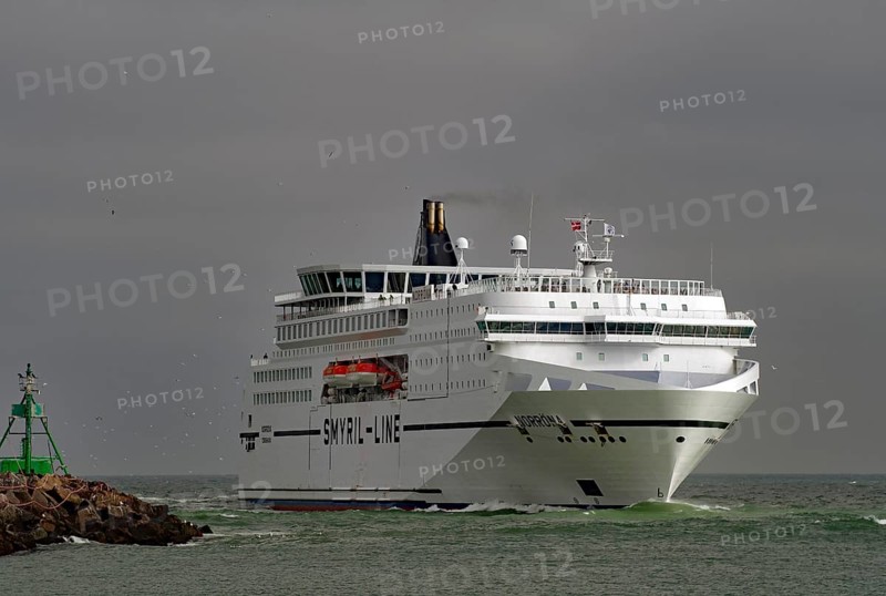 Passenger ship entering a port