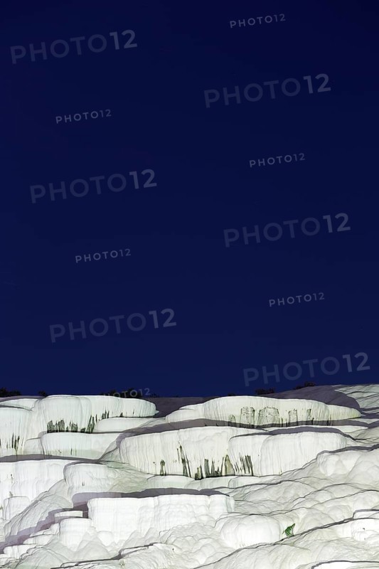 Travertines of Pamukkale by night