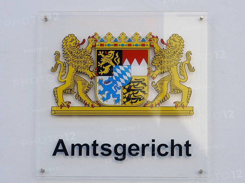Shield local court with Bavarian coat of arms