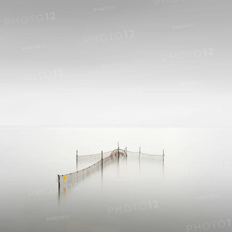 A fishing net at the dam of the Rantum basin on the island of Sylt