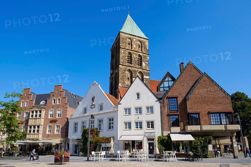 Historic market square with St