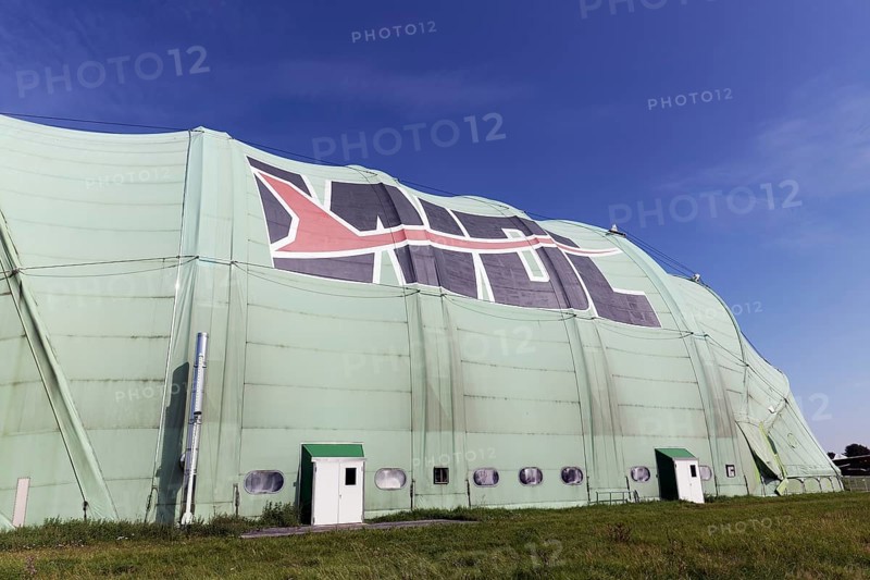 Textile-covered airship hangar of WDL Luftschiffgesellschaft mbH