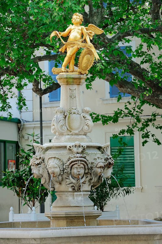Statue on fountain