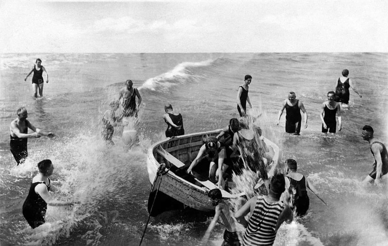 Bathing group on the beach