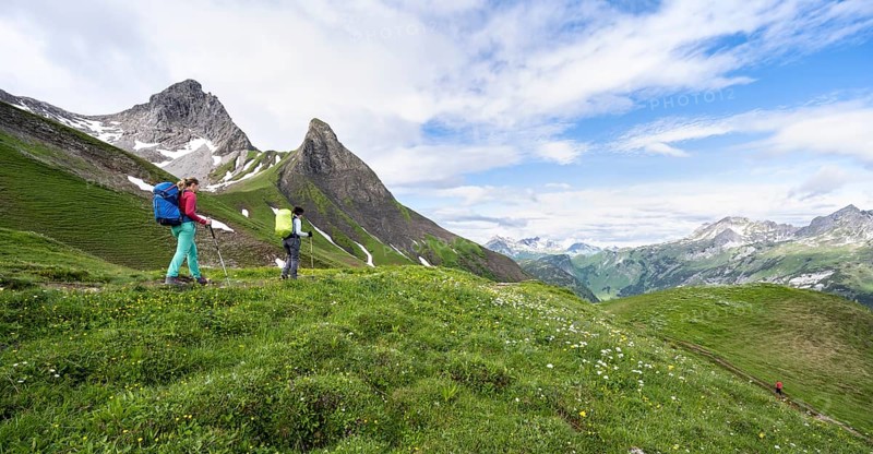 Two hikers on a hiking trail