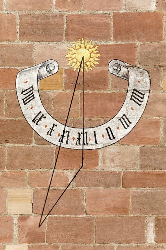 Old sundial on the south side of the Schuerstabhaus