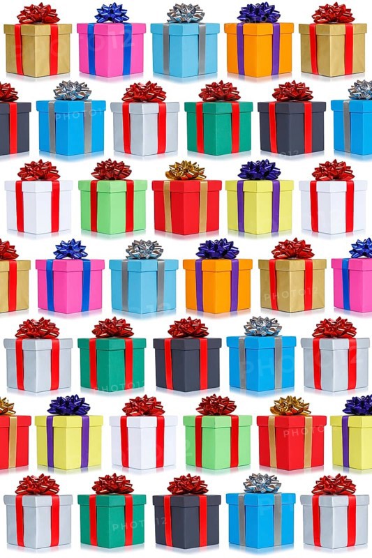 Many gifts birthday christmas background birthday gifts christmas gifts collage boxes exempt isolated