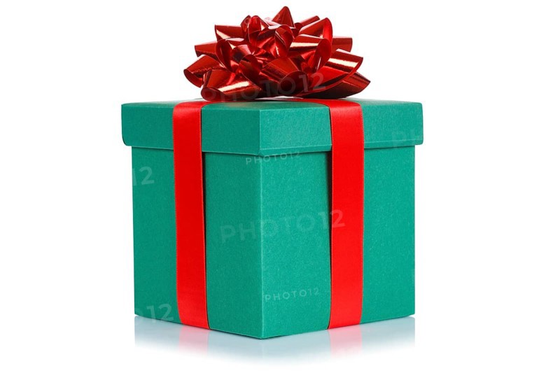 Gift Birthday Christmas Birthday Gift Box Dark Green Green Free Plate Isolated