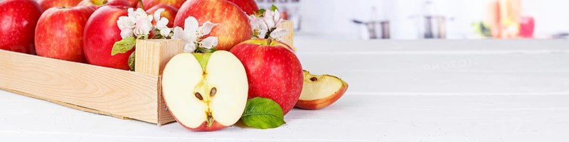 Apples Fruits red apple fruit in box with flowers