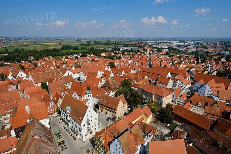 View from the tower Daniel of St. George's Church over the old town with the town hall