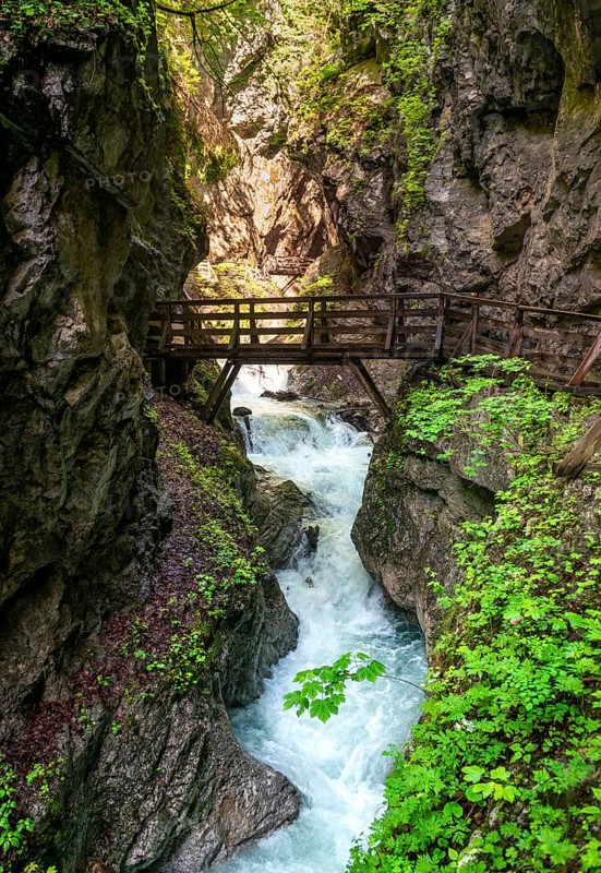 Bridge over a mountain river