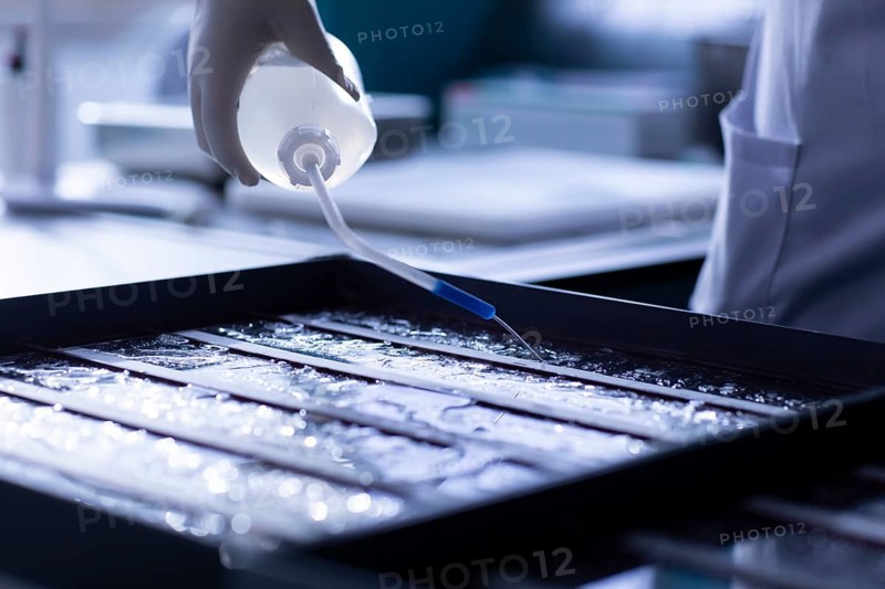 Sample processing with laboratory equipment in a histology laboratory