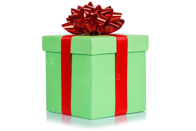 Gift Birthday Christmas Birthday Gift Box Light Green Freisteller Isolated
