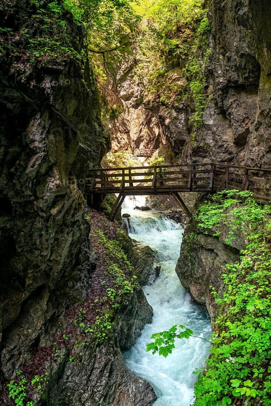 Bridge over a mountain river