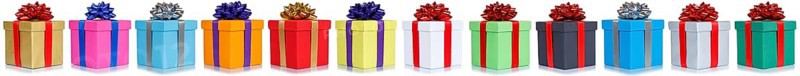 Gifts Birthday Christmas in a Row Boxes Free Plate Isolated