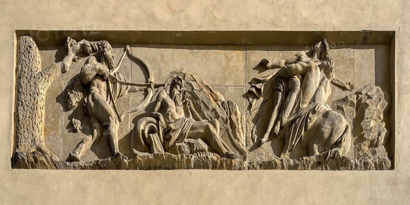 Bas-relief depicting scenes from Greek mythology
