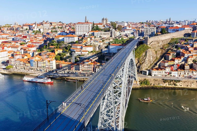 Porto with bridge Ponte Dom Luis I over river Douro travel travel city in Porto