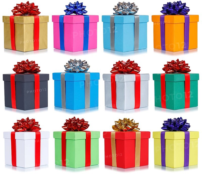 Many gifts birthday christmas birthday gifts christmas gifts collage boxes exempt isolated